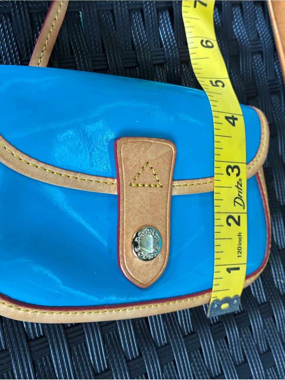 Dooney & Bourke Turquoise Patent Leather Tote with Matching Wristlet - Picture 6 of 16